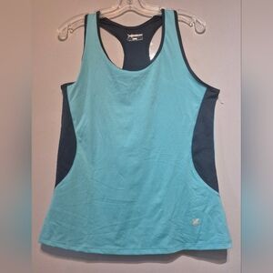 Xersion Women’s Turquoise Racerback Tank with Navy Panels